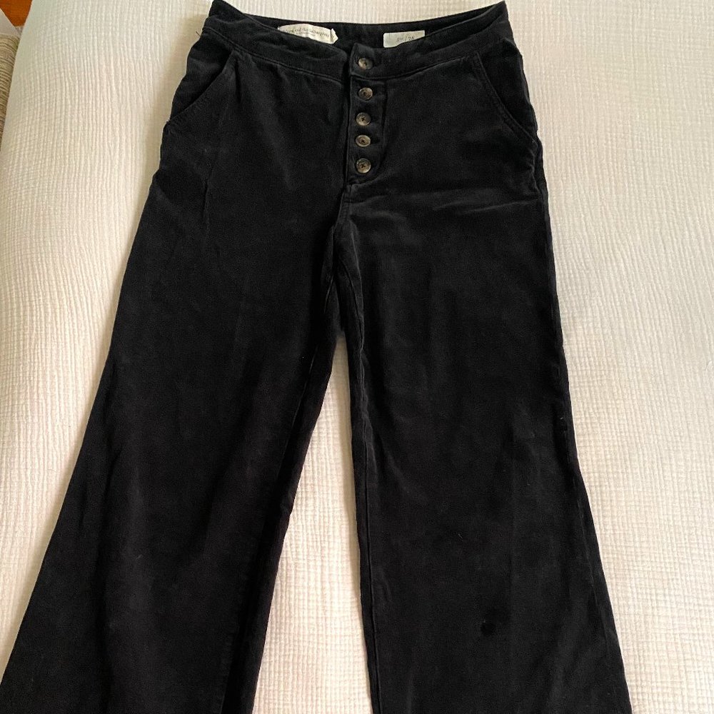 Black Anthropologie Velvet Sailor Pants